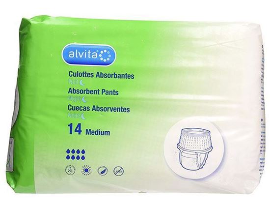 Picture of Alvita Incontinence Absorbent Pants Medium Night - Pack of 14