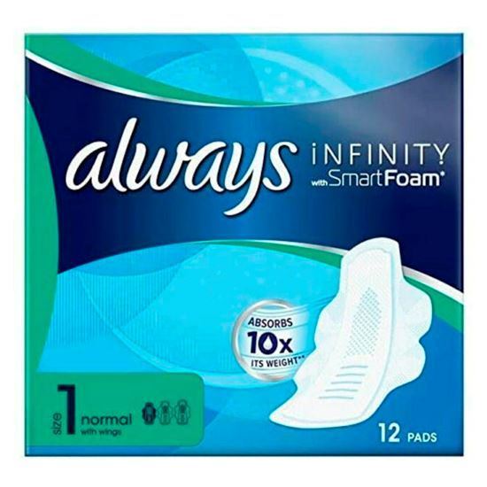 Picture of Always Infinity Normal Sanitary Towels with Wings 12 per pack