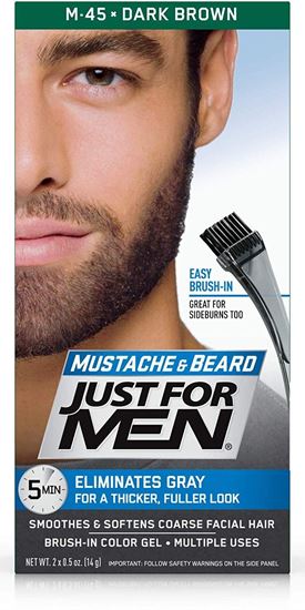 Picture of Just For Men Colour Gel M-45 For Beards, Moustaches And Sideburns Natural Dark Brown-Black