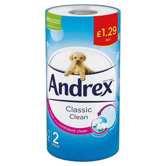 Andrex Classic Clean Toilet Tissue, 2 Rolls.Ultior Ltd