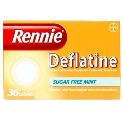 Picture of Rennie Deflatine Trapped Wind & Bloatedness Relief Tablets Sugar-Free Mint - 36 Tablets